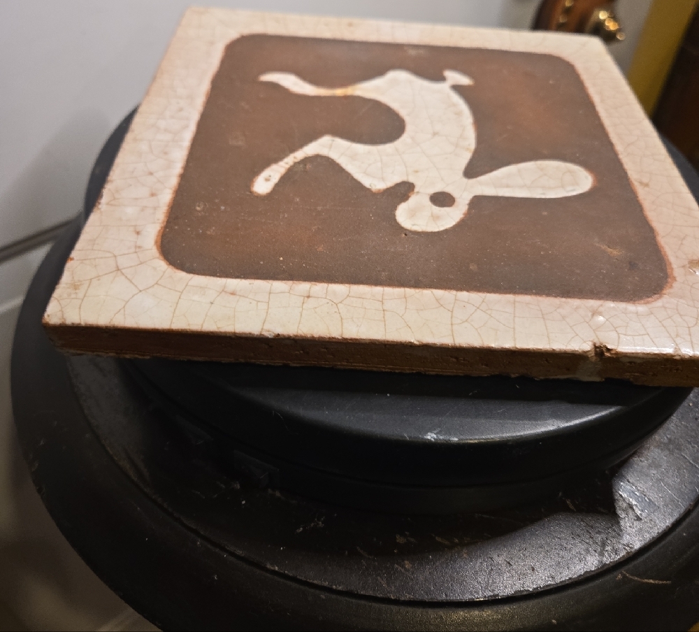 Rabbit Trivet By Arius of Santa Fe Ceramic Rabbit Tile Trivet in Brown and Cream - Picture 7 of 14